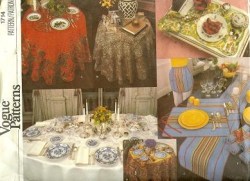 1714 VOGUE TABLE LINENS,  TABLECLOTHS,  APRONS,  BUFFET WRAPS PATTERN