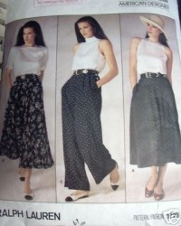 1723  VOGUE RALPH LAUREN LONG FLARE SKIRT LENGTHS, PANTS PATTERN 8, 12