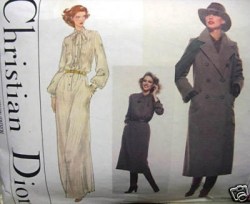 1734 VOGUE CHRISTIAN DIOR 2 BREASTED COAT, TUCK DRESS PATTERN 12