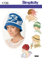 1736 RETRO FLAPPER, BUCKET,  CLOCHE, FEDORA HATS PATTERN S-L uncut
