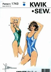 1743 1 PC HI CUT PRINCESS ZIP OR NOT SWIMSUIT PATTERN 6-12