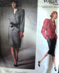 1747  VOGUE K LAGERFELD FLANGE COLLAR MILITARY JACKET, SKIRT PATTERN 8