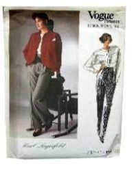1748 VOGUE KARL LAGERFELD SHAPED JACKET, CUFF PANTS, BLOUSE PATTERN 14 UNCUT