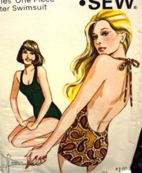 173 174  KWIK SEW VINTAGE KS 1 PIECE HALTER SWIMSUIT PATTERN 8-12, 14-18 