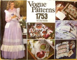 1753 VOGUE LONG APRON, PILLOW, NEEDLEPOINT BAG, HANGER, FRAME PATTERN