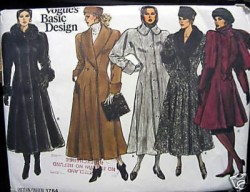 1764 VOGUE FLARE 1-2 BREASTED GREAT COAT LENGTHS PATTERN 10