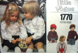 1770 CHILDREN'S BUTTON SHIRT, BLOUSE VOGUE PATTERN 4