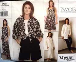 1788 TAMOTSU DRESS,TOP, SHIRT, BIAS SKIRT, BOTTOMS PATTERN 8-18