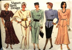 1797 SS-LS PEPLUM STRT-FLARE DRESS 4 LENGTHS PATTERN 8-10,14-18