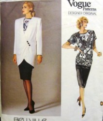 1833 SASSOON LONG SHAPE JACKET,SKIRT,SS BUTTON TOP PATTERN 12