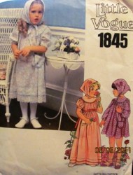 1845 GIRLS SS-LS DRESS 3 LENGTHS,BAG,SCARF,EMBRDRY PATTERN 6