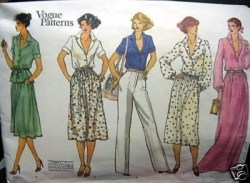 1865 VOGUE 1970s SHIRT, DIRNDL SKIRT, PANTS PATTERN 10-12,12-14