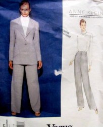 1871 VOGUE ANNE KLEIN LONG JACKET, CONTOUR PANTS PATTERN 14-18  UNCUT