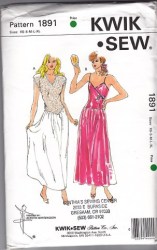 1891 STRAPPY/SLVLSS LONG FLARE DROP WST NIGHTGOWN PATTERN XS-XL