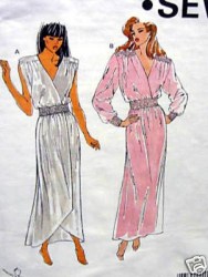 1892 STRETCH KNIT NIGHTGOWNS SLEEVES OR NOT PATTERN XS-XL