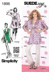 1896 SIMPLICITY SASSY EDGY DOLMAN EMPIRE TUNIC SLVS OR NOT PATTERN 4-26