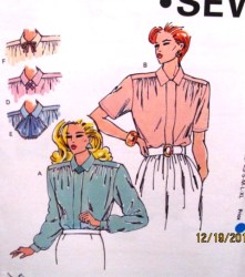 1902 LADIES SS-LS YOKE BLOUSE,4 COLLARS PATTERN XS-XL