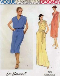 1915 LEO NARDUCCI 70S PULLOVER V-DRESS LENGTHS,BELT PATTERN 10