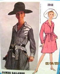 1946 1968 VOGUE JAMES GALANOS LONG SLEEVE ZIPPY SHIRTDRESS PATTERN 10