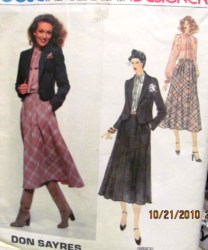 1964 SAYRES BLOUSE,JACKET, LONG BIAS FLARE SKIRT 8, 10, 12, 14 choice