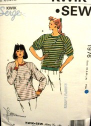 1976 KWIK SEW STRETCH KNIT SS-LS T SHIRT PATTERN XS-XL new