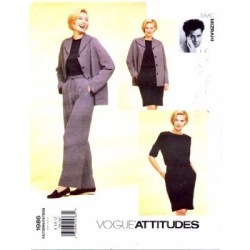 1986 VOGUE MIZRAHI JACKET, BLOUSON DRESS, PANTS PATTERN 8-12  UNCUT