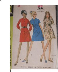 2015 1969 SHORTER DRESS LENGTHS 3 VERSIONS PATTERN 12 34''