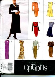 2028 VOG EZ PULLOVER EMPIRE KNIT DRESS 4 LENGTHS PATTERN 12-16