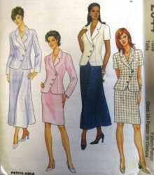 2044 SS-LS ASYMMETRIC JACKET,STRT-FLARE SKIRT PATTERN 20-24