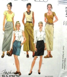 2047 CONTOUR MINI-MAXI SLIT SKIRT 4 LENGTHS PATTERN 14-18