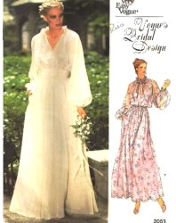 2053 VOGUE  PULLOVER BRIDES/ MAID GOWN LENGTHS,  CUMMERBUND PATTERN 10, 12 CHOICE