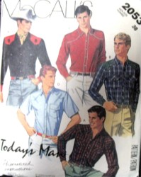 2053 7547 MR BUTTON/ SNAP YOKE WESTERN SHIRT PATTERN 34, 38,40, 44, 46