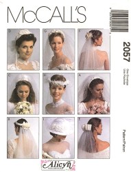2057 7984 MCCALLS 8 ALICYN VEILS, BRIDAL HATS,  BOW,  HEADPIECE PATTERN UNCUT