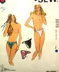 2075 4 STYLES BIKINI,G-STRING,THONG, PANTIES PATTERN XS-LG