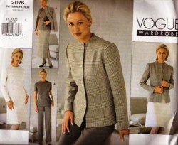 2076 VOGUE SMART JACKET, A-DRESS, TOP,  LONG SKIRT, PANTS PATTERN 6-22 3 SZS CHOICE