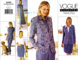 2090 Vogue TAMOTSU JACKET, LONG A-DRESS, WRAP SKIRT, PANTS PATTERN 20-24 uncut