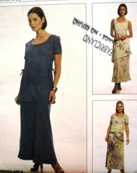 2091 BIAS ASYMMETRY/TIE TOP SLVS OR NOT,BIAS SKIRT PATTERN 12-18