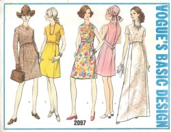 2097 69 HI WAIST BACK TIED DRESS LENGTHS SLVS OR NOT PATTERN 12