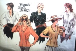 2105 VOGUE EZ LOOSE COLLAR SS-LS TUCK BLOUSE PATTERN 12-16