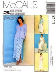 2111 MCCALLS SWEATER SET, SHELL, LONG SKIRT 3 HR PATTERN 20-24, 14-18  OR 10-14 CHOICE uncut