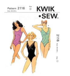2116 KS SASSY LACY/V NECK OR NOT BODYSUIT PATTERN XS-LG