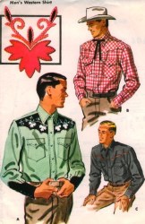 2118 2119 MCCALLS 1956 WESTERN SHIRT, TRANSFER PATTERN ADULT SMALL;  BOY  6;10; 12