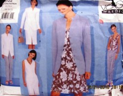 2122 Vogue LONG JACKET, DRESS, TOP,  BIAS SKIRT,  PANTS PATTERN 18-22