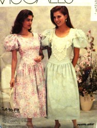 212 DROP WAIST SS ANNIVERSARY MCCALLS FLARE DRESS PATTERN 10-14