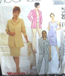 2130 McCalls  LINED BUTTON JACKET, SLEEVELESS DRESS, TOP,  PANTS PATTERN 18W-22W OR 28W-32W CHOICE UNCUT