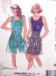 2151 TANK TOPS,PART ELASTIC WAIST SHORTS PATTERN XS-XL