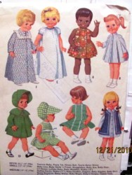 2157 MCCALLS 8.5"- 10''; 17''- 20'' BABY DOLL COAT, BONNET, DRESS, NITIE 69 PATTERN