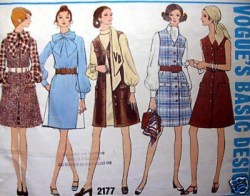 2177 SLIM LONG SLEEVE DRESS,TIE,BUTTON JUMPER 69 PATTERN 14