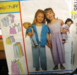 2195 GIRL/18''DOLL DRESS,TOPS,BOTTOMS PATTERN 4-6