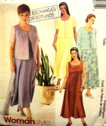2207 LONG SLEEVELESS DRESS,SS-LS JACKET PATTERN 18W-22W-26W